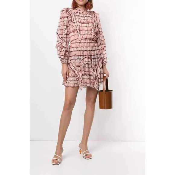 ULLA JOHNSON Aberdeen Silk Ruffle Dress